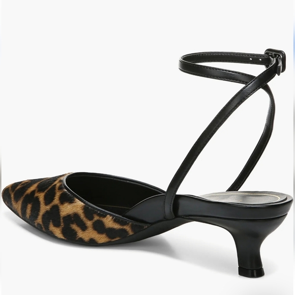 Vionic Jaynda Leopard Print Leather Calf Hair Pointed Toe Kitten Heels Size 8 - Picture 2 of 8